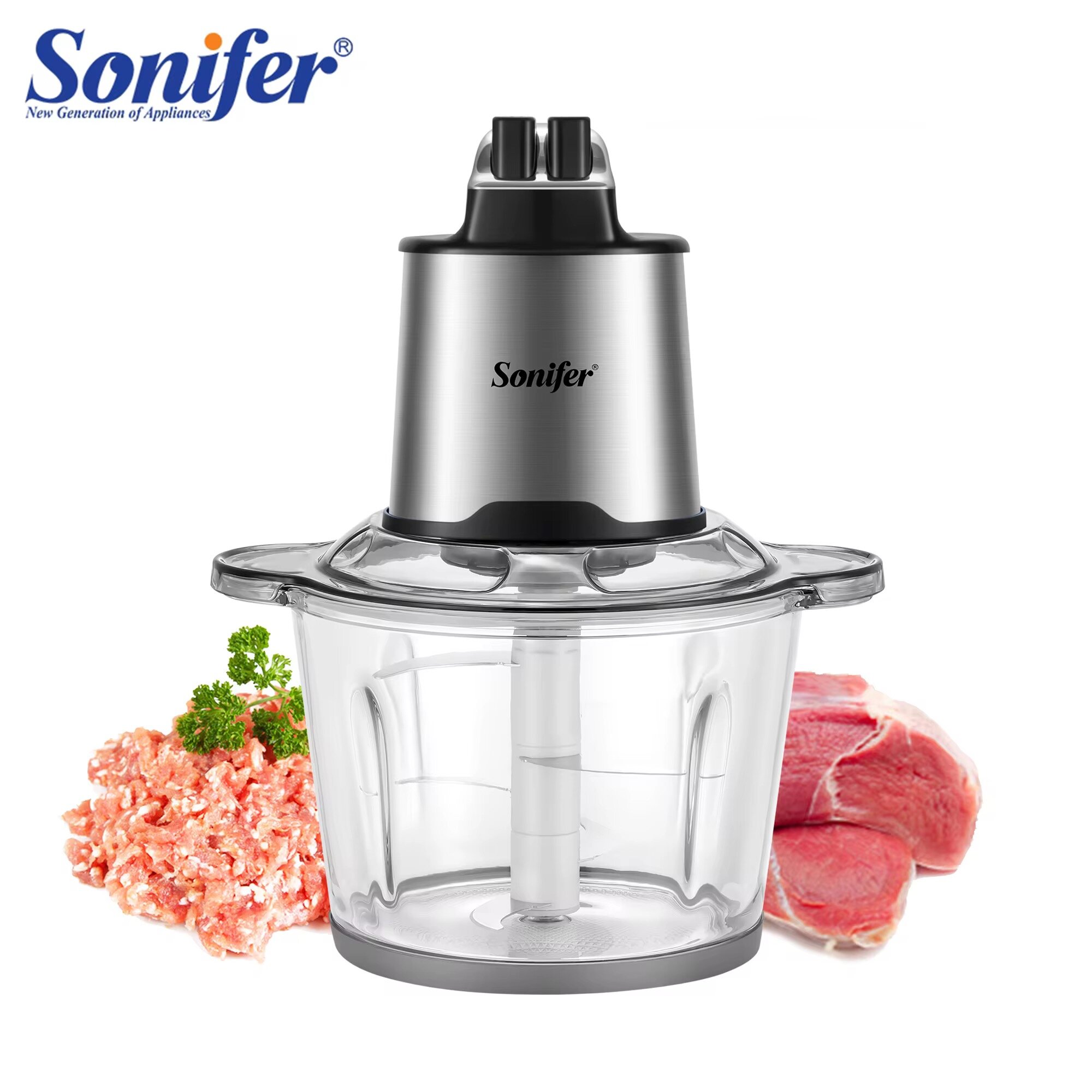 Чоппер Sonifer SF-8121, 500W, 2.5л, 2 скорости, режим турбо, защита от перегрева