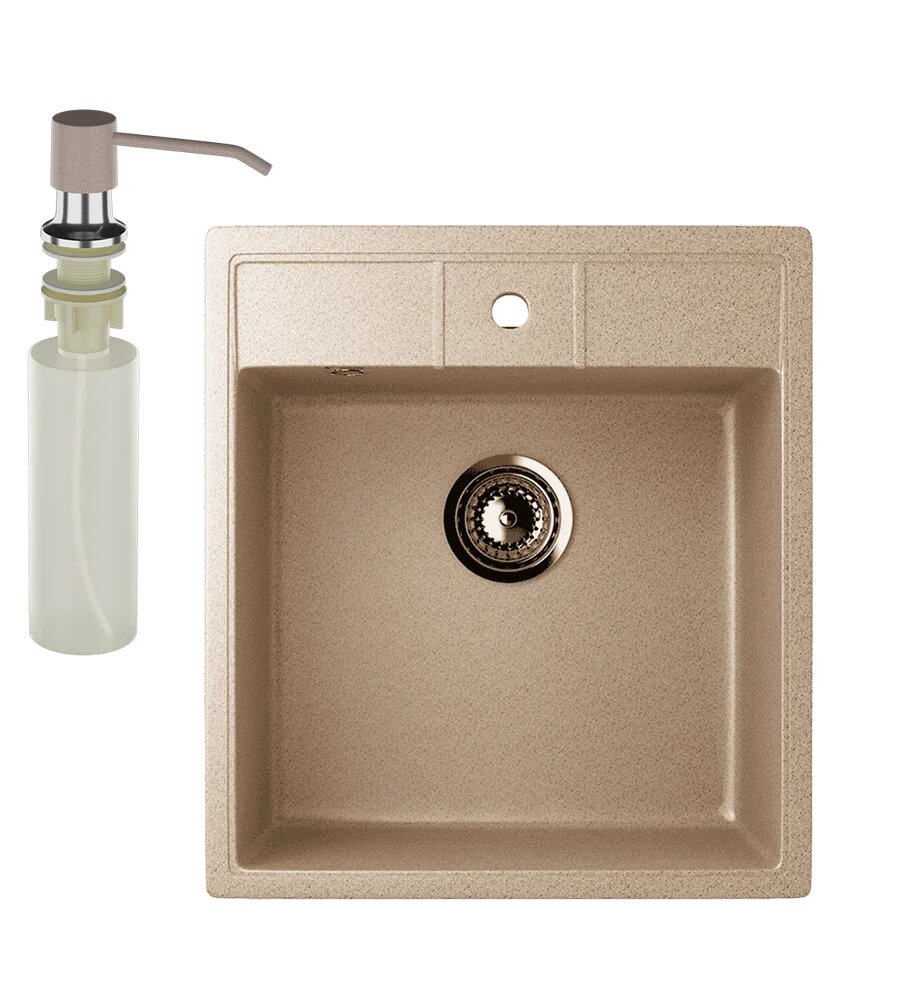 Мойка кухонная Ulgran U-406 302 прямоугольная 45x50 бежевая матовая российская