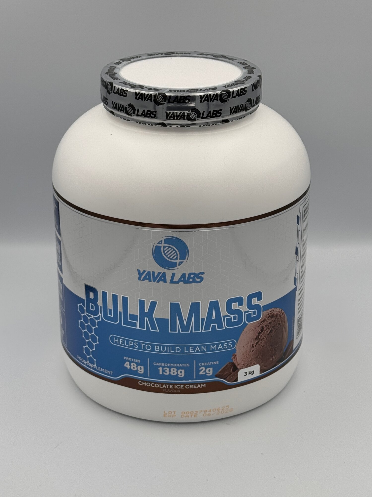 Гейнер Yava labs "Bulk mass", для набора массы, шоколад, 3 кг