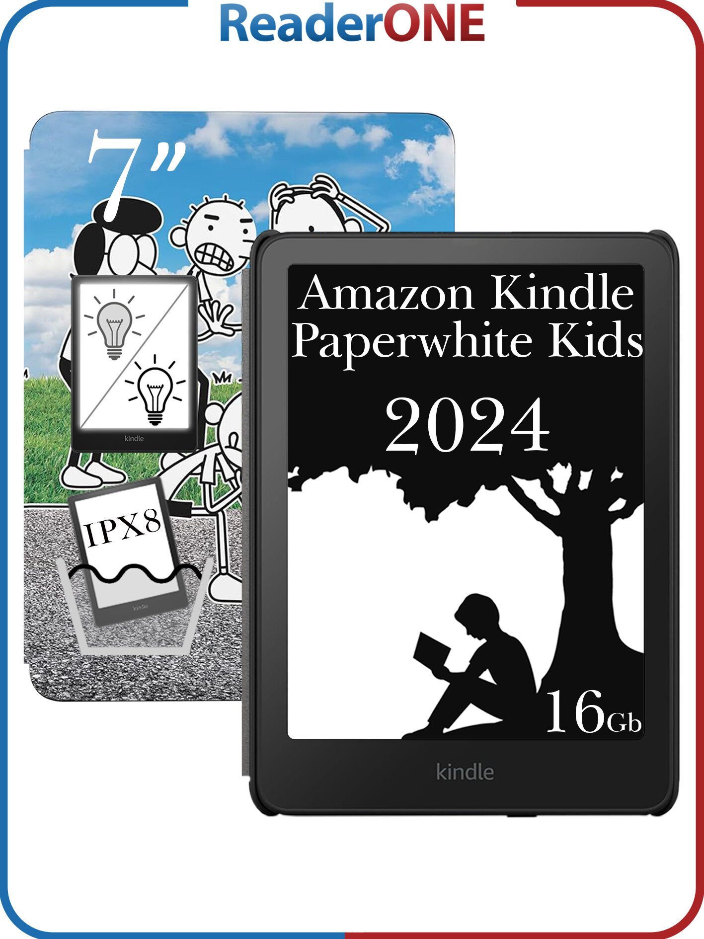 Электронная книга Amazon Kindle PaperWhite 12 gen, 2024, Kids, 7", Diary of a Wimpy Kid