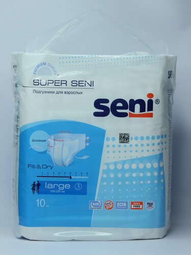Изображение товара Подгузники для взрослых Seni Super L 100-150 см 10 шт