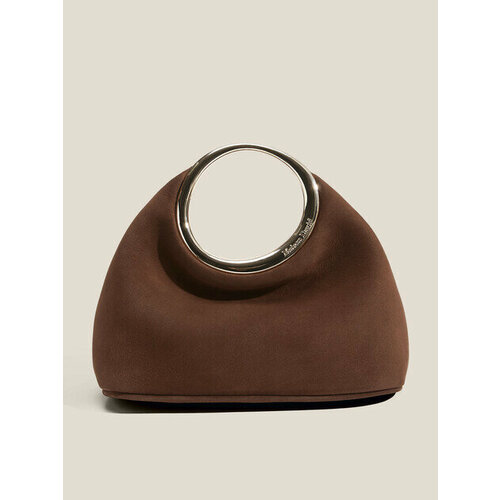 Сумка клатч Maison David ANGELINE MINI, фактура бархатистая, коричневый