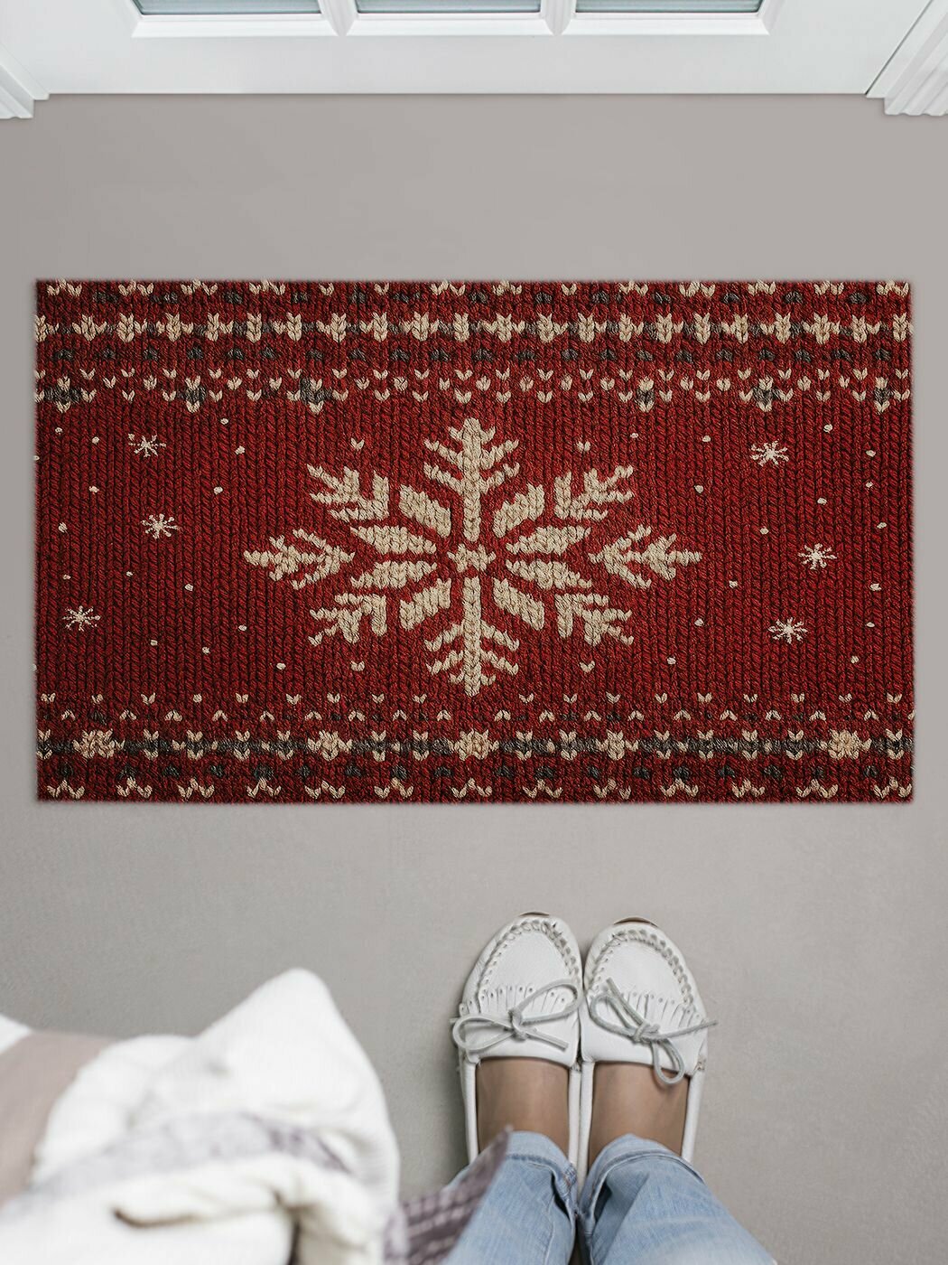 Коврик придверный в прихожую с принтом 