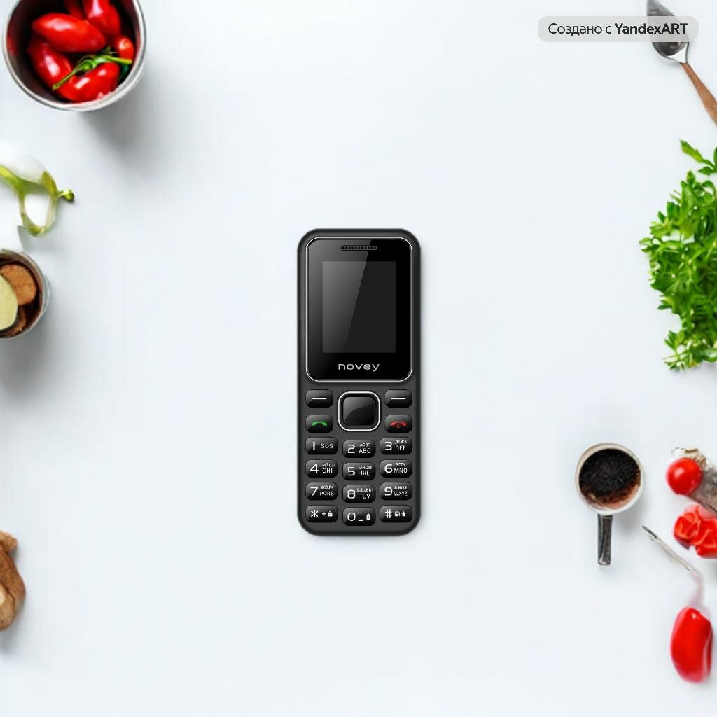 Мобильный телефон NOVEY 104 Black, черный - кнопочный телефон