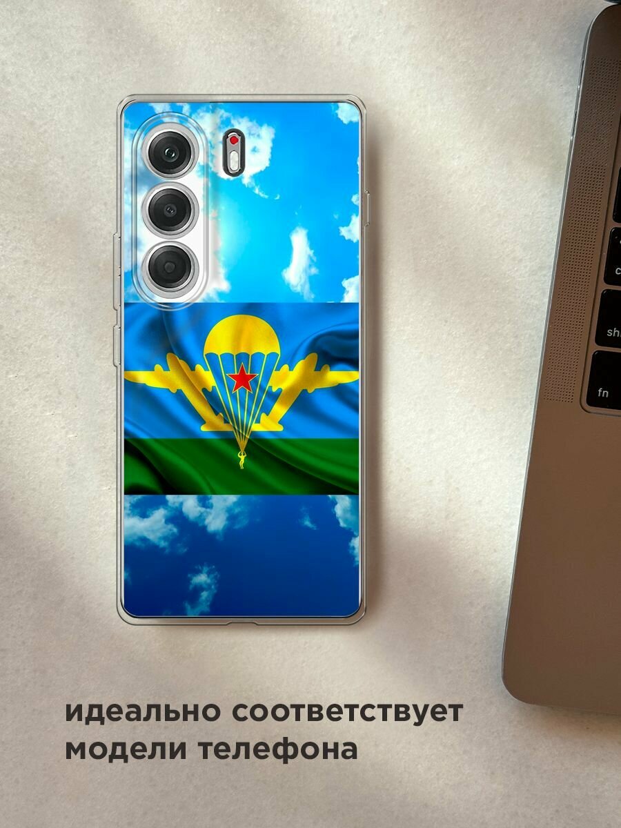 Чехол на Tecno Camon 40 / Текно Камон 40 с принтом "ВДВ флаг в небесах" — фото 1