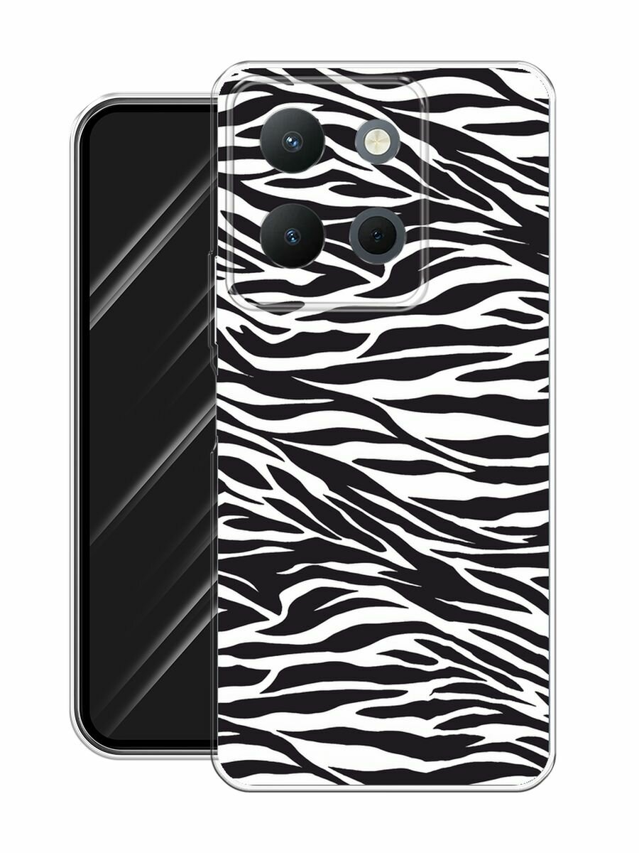 Силиконовый чехол на Vivo Y36 4G / Виво Y36 4G с принтом "Принт зебра" — фото 1