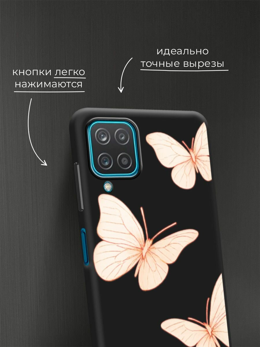 Чехол на Samsung Galaxy A12/M12 / Самсунг А12/М12 с принтом "Бежевая бабочка 2" — фото 1