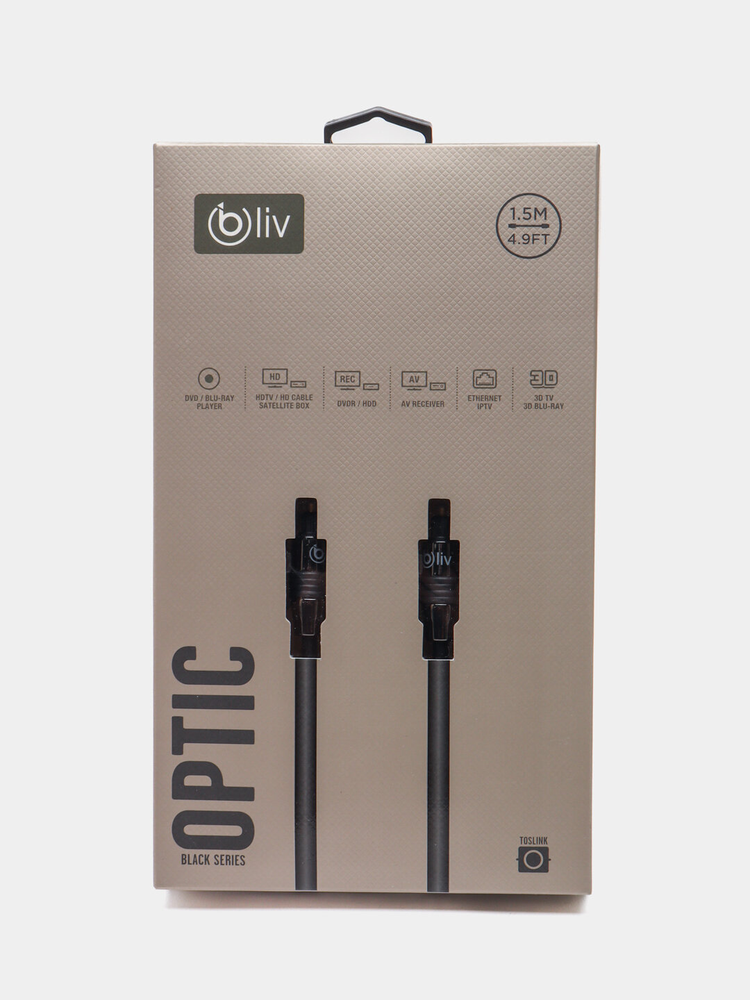 Оптический аудио кабель Toslink S/PDIF 1.5м — цифровой оптический кабель для звука, поддержка Dolby Digital и DTS