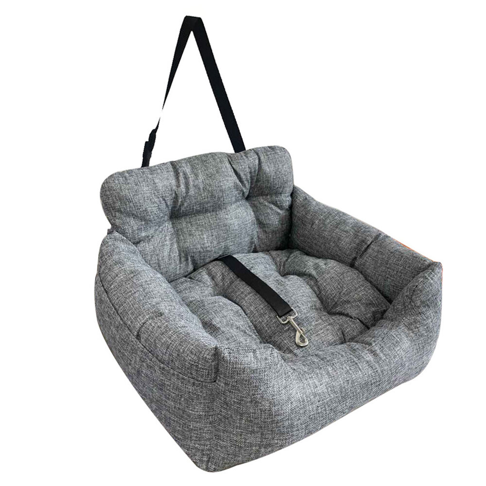 Автомобильное сиденье для собак с ремнем безопасности подушка для маленьких/средних собак или кошек универсальное серое-односиденье темно-серое-двухсиденье размер 45*40*30см материал ткань