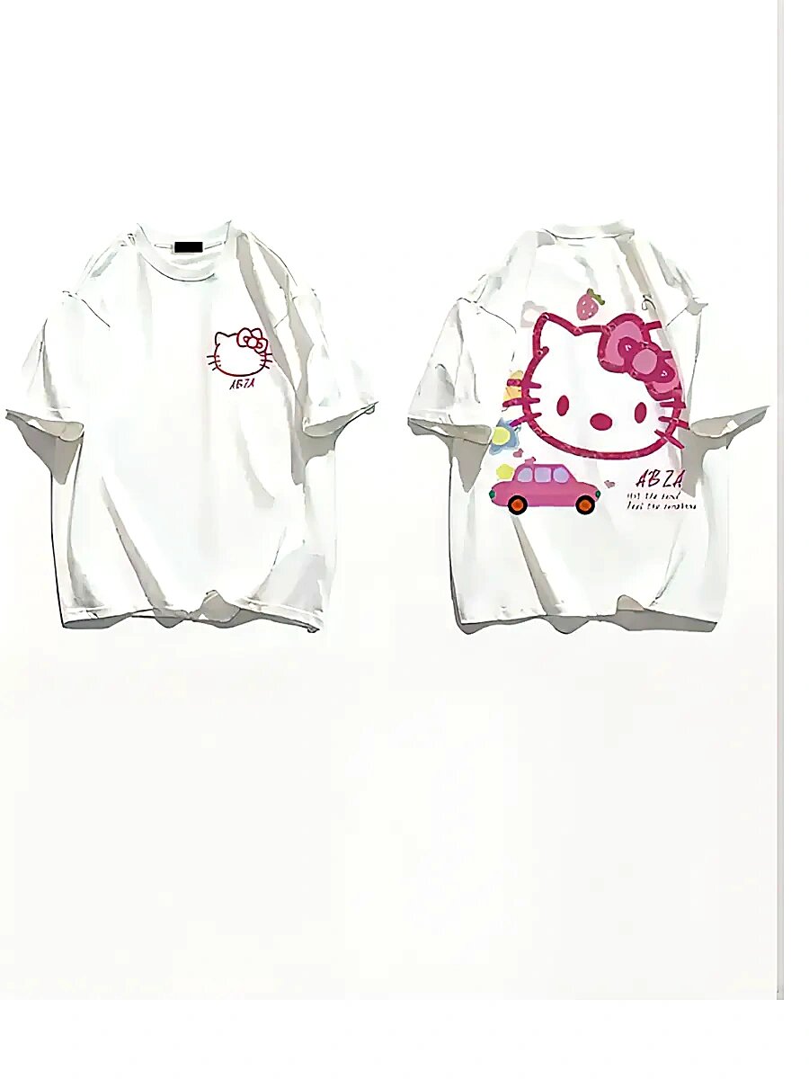 Футболка Rubi&Jons оверсайз, с принтом, 1 шт., размер one size, белый — фото 1