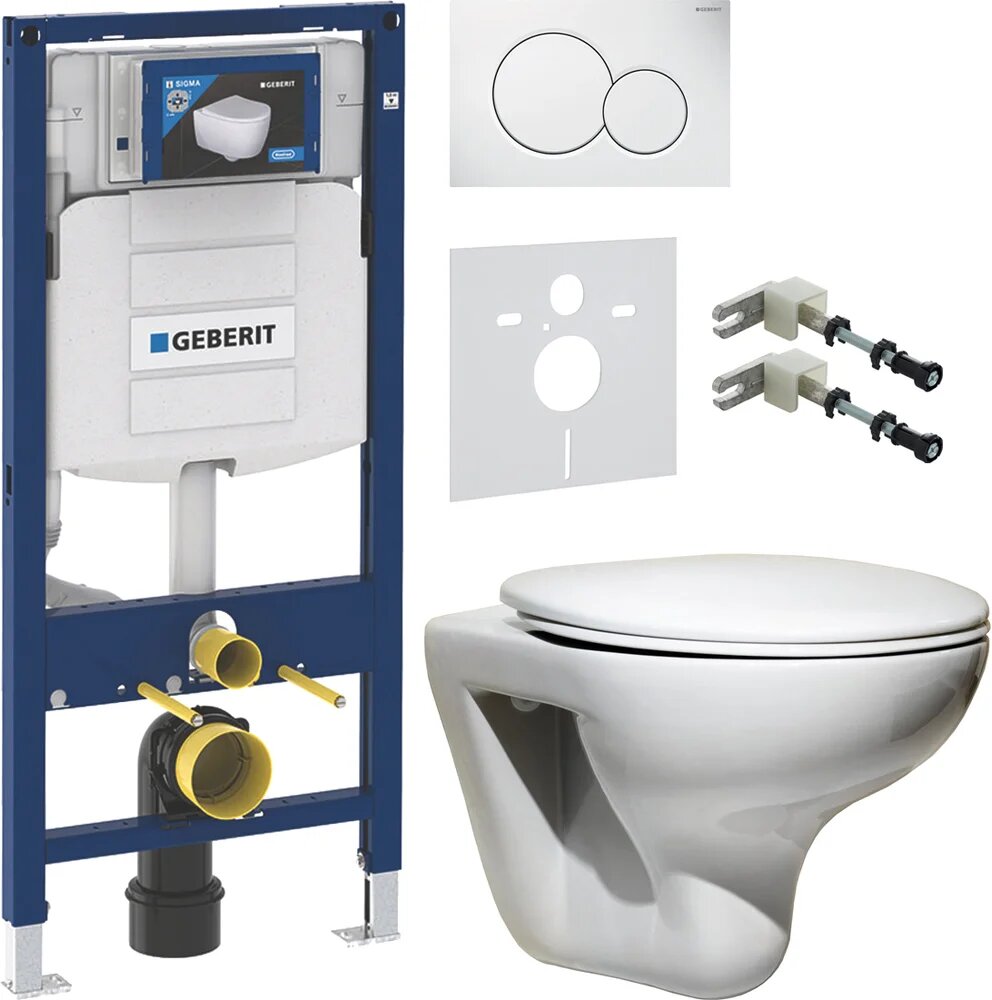Комплект Унитаз подвесной Roca Mateo 346200000 / Крышка NKP Luande 0346 с микролифтом / Инсталляция Geberit Duofix 320 111.300.00.5 Кнопка Sigma белая Шумоизоляция