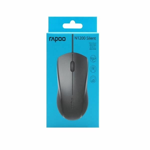 Мышь Rapoo N1200, оптический лазерный сенсор, проводной, черная — фото 1