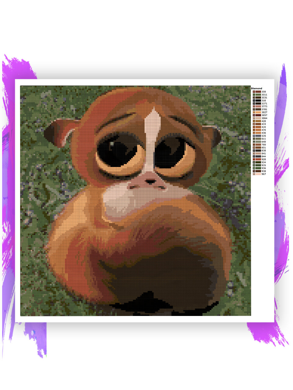 Алмазная мозаика без подрамника - вышивка - Мадагаскар - Морт 40 х 40 см