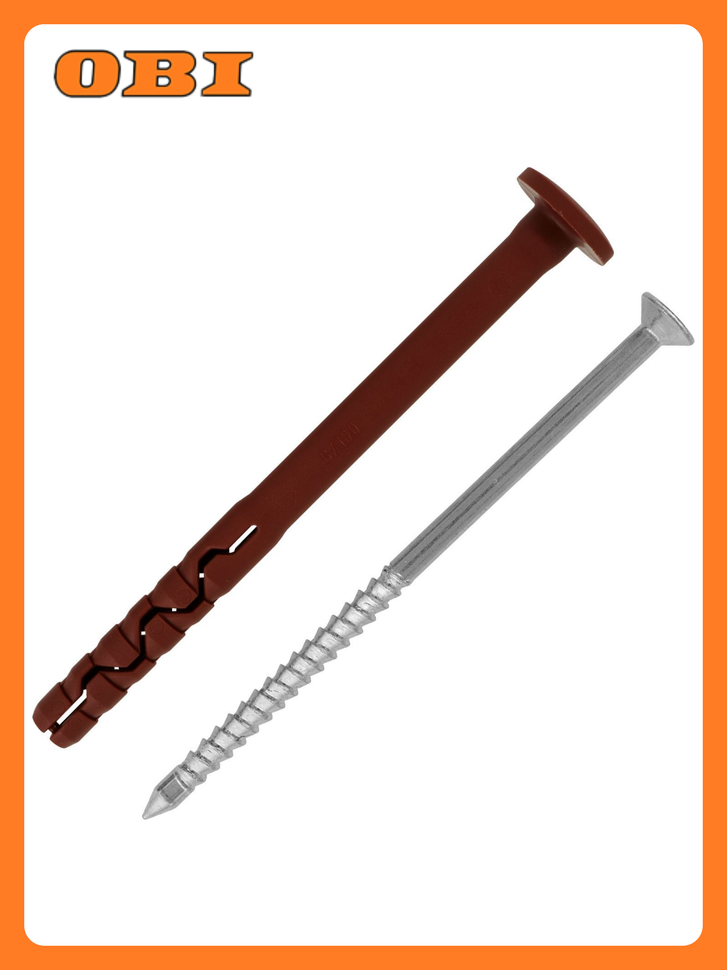 Дюбель-гвоздь усиленный нейлоновый MULTI Pro F грибовидный бортик 8x100 мм 10 шт