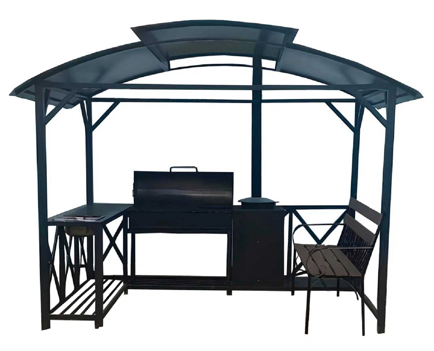 Беседка с мангалом Хозяин с печью мойкой и местом под тандыр