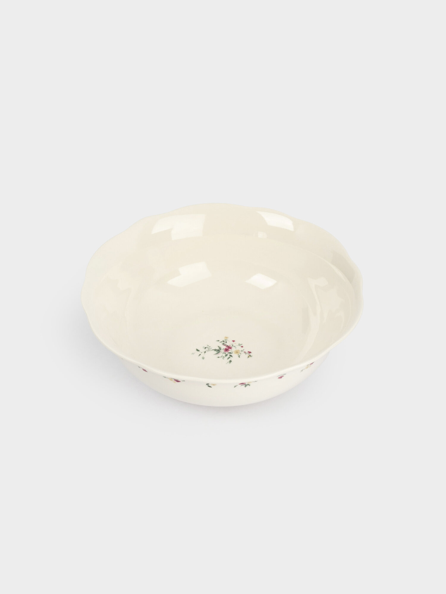 Салатник, 22х8 см, 1,9 л, фарфор N, белый, Цветы, Meadow — фото 1