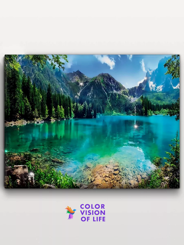 Изображение товара Мозаика алмазная COLOR VISION OF LIFE "Тропическая лагуна", на подрамнике