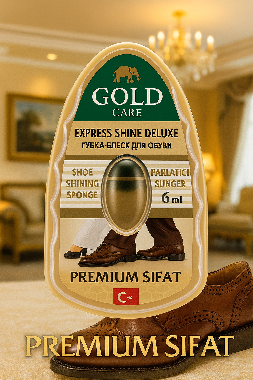 Губка для обуви GOLD, с дозатором, с силиконом, Бесцивет, 6 млный