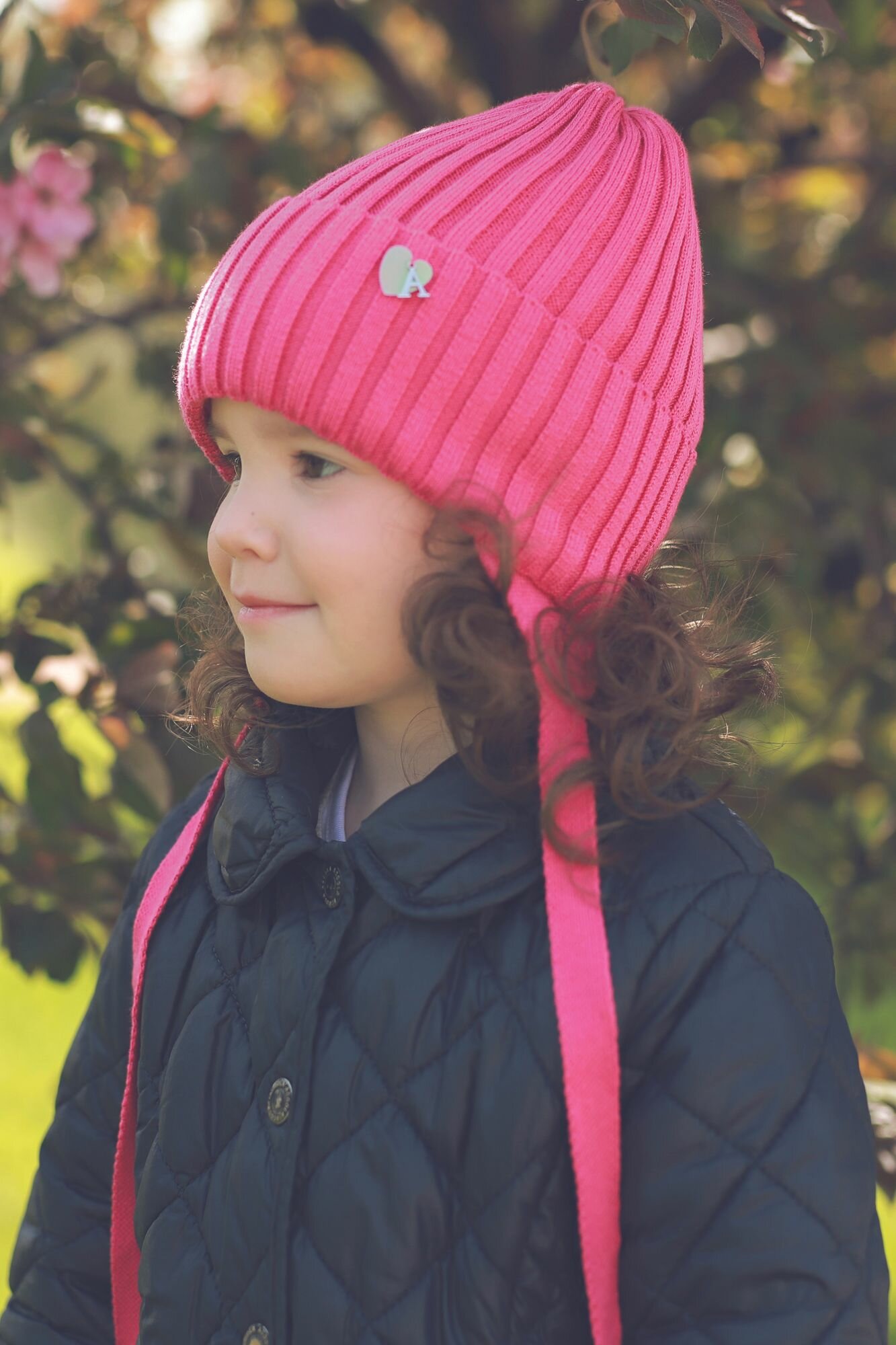 Шапка-бини Андерсен Весна-лето 2024 для девочек, размер 48-50, малиновый — фото 1