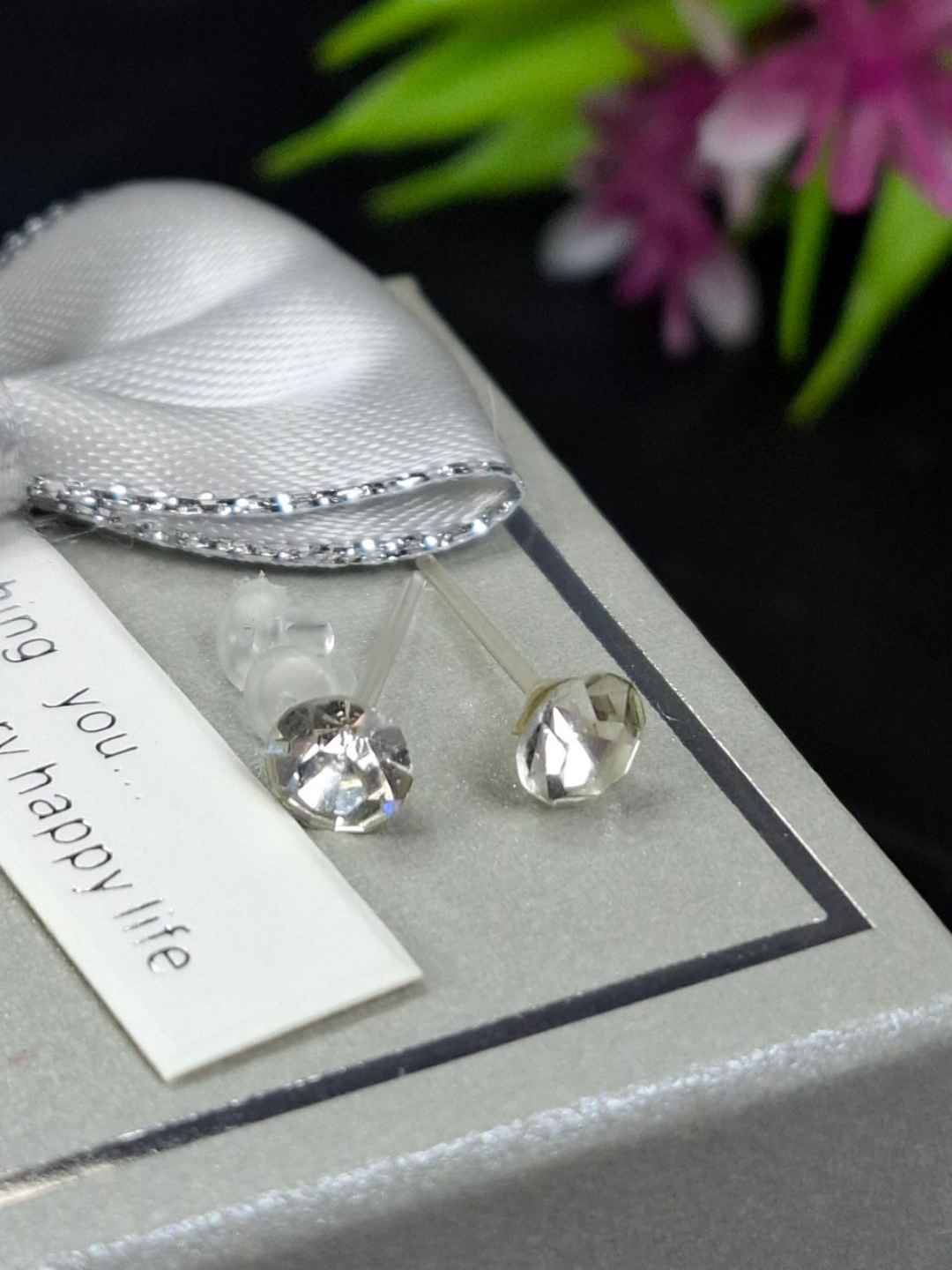 Серьги пусеты, размер 3 мм, белый — фото 1