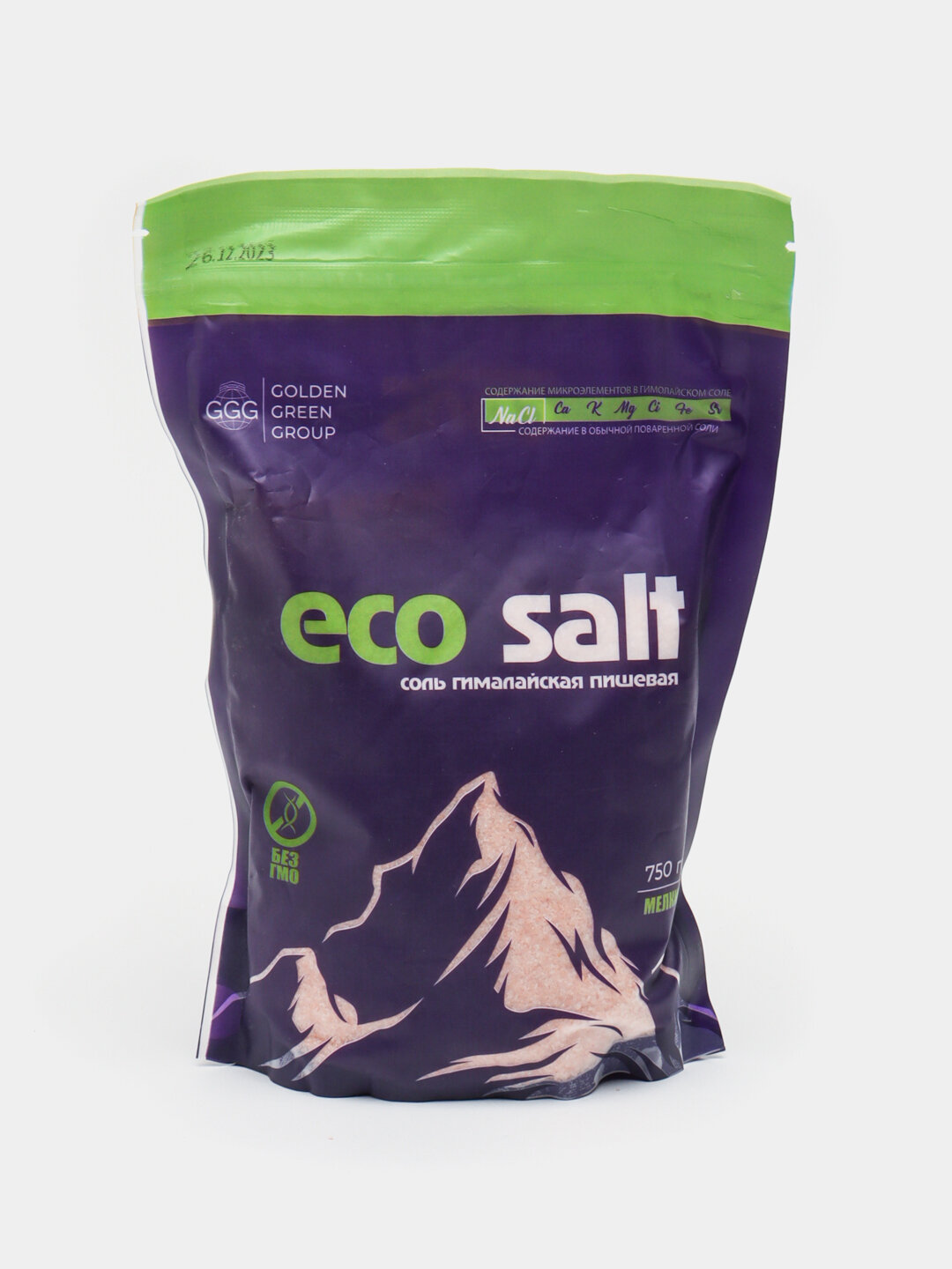 Мелкого помола, Eco Salt, Гималайская розовая соль, натуральная экосоль, 750 гр