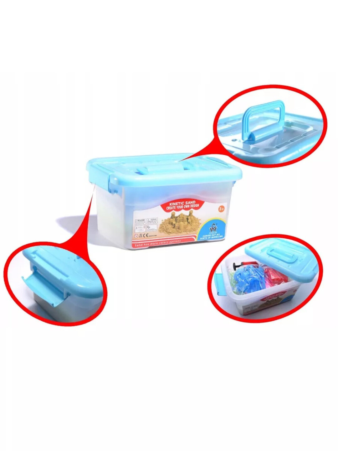 Детский набор для кинетического песка с надувной песочницей (2 кг)