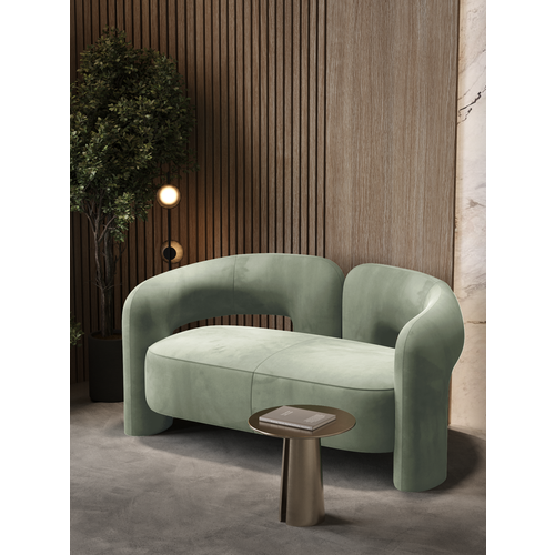 фото Диван дизайнерский azzurro, велюр fior olive светло-зеленый 140 см. прямой germary home