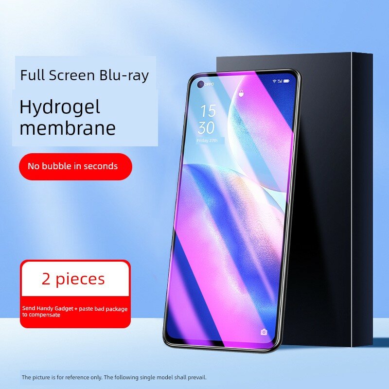 OPPO Reno5 Pro+ 5G Квантовая водяная гелевая пленка для экрана с защитой от синего света, 2 листа