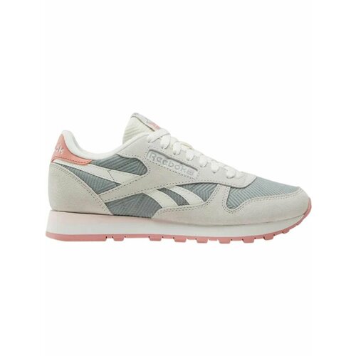 фото Кроссовки reebok classic leather w, полнота f (eu)/ на среднюю стопу, размер 8 us, серый, синий