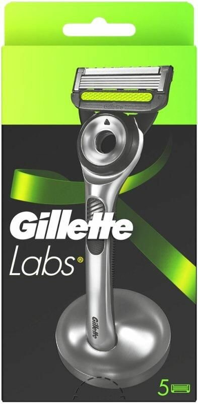 Мужской станок Gillette LABS + 5 кассет с очищающей неоновой полоской