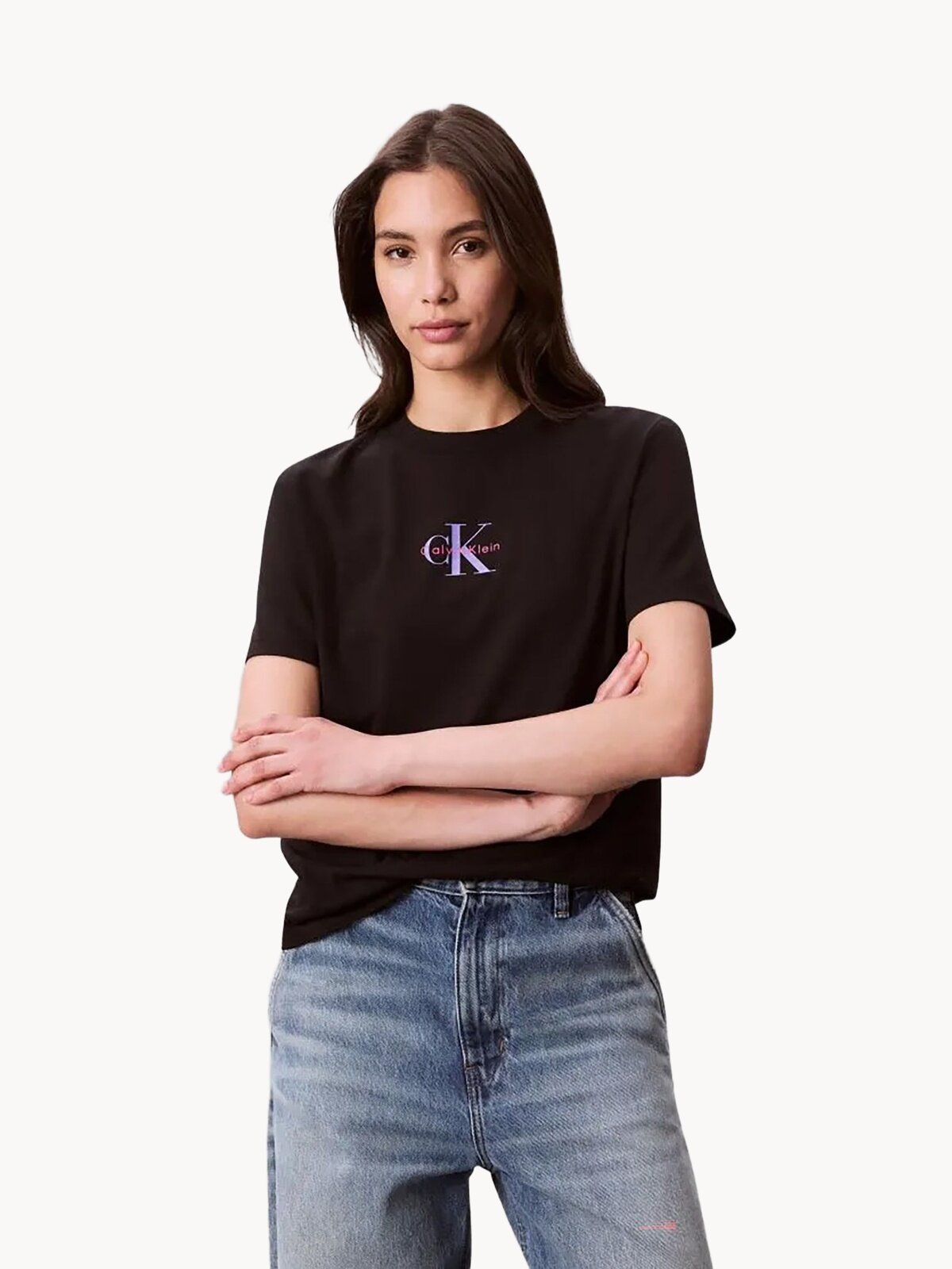 Футболка Calvin Klein Jeans, размер XS, чёрный