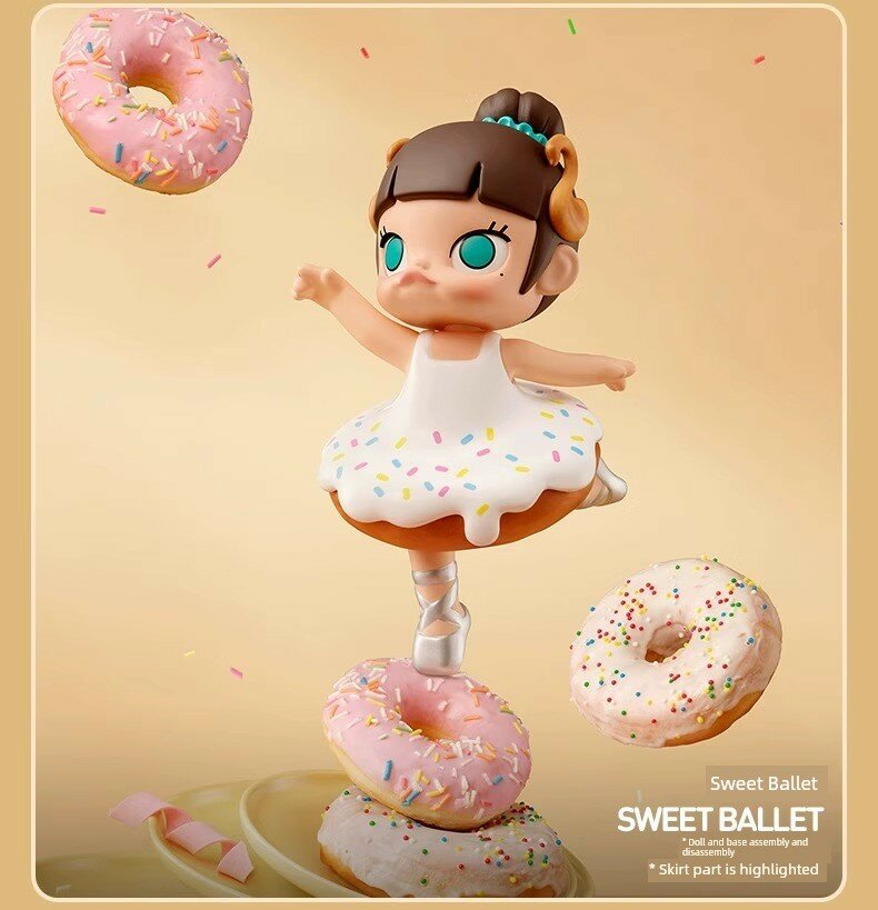 POPMART MOLLY Bread Head Blind Box, Настольная Фигурка, Подарок. Sweet Ballet. Неразорванная Коробка, Открытая Коробка.