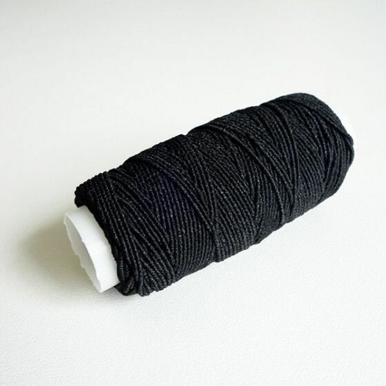 Нитка-резинка спандекс черный для рукоделия, 25 м