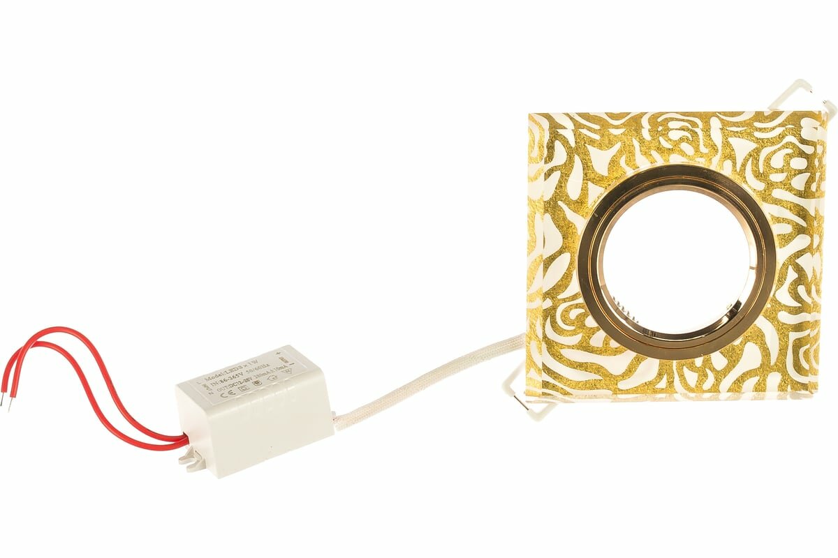 Светильник Gauss Backlight квадрат Золотой узор/Золото Gu5.3 LED 2700K SQ BL063