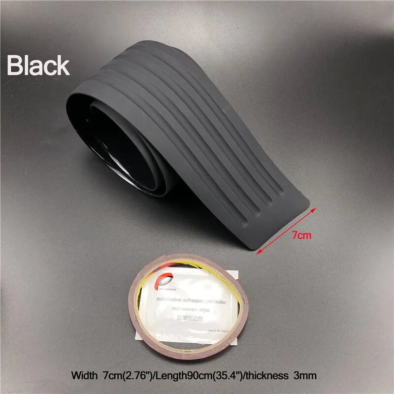 Универсальная резиновая Накладка на порог заднего бампера автомобиля с защитой от царапин 90CM black