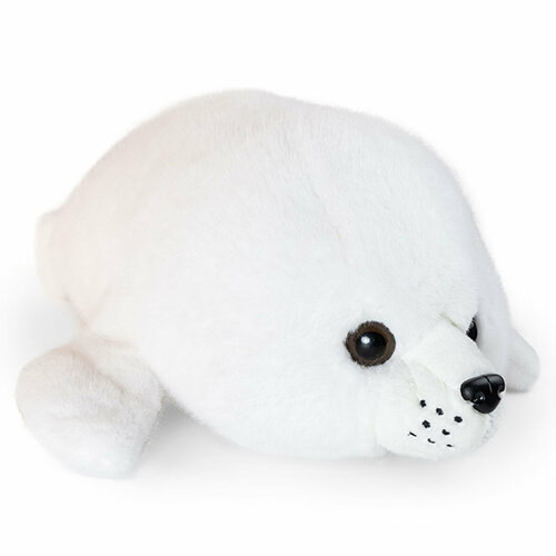 Мягкая игрушка Нерпа Байкал 60 см белая с вышитой мордочкой