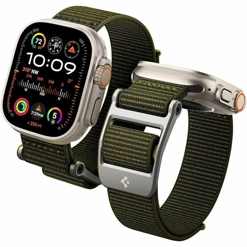 Ремешок нейлоновый на липучке Spigen / Для Apple Watch Ultra 49/45/44/42 mm / Хаки