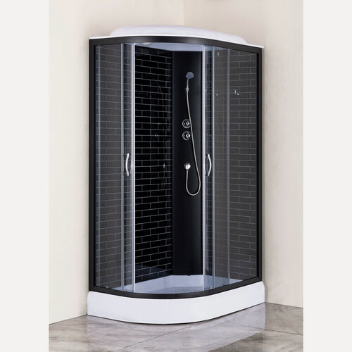 Изображение товара Душевая кабина Loranto "SUNWAY", угловая, 120x80 см, алюминий, черная
