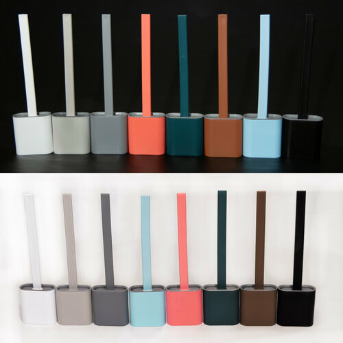 Силиконовый ершик для унитаза Dankers Ершик щетка для туалета с подставкой белый 599₽