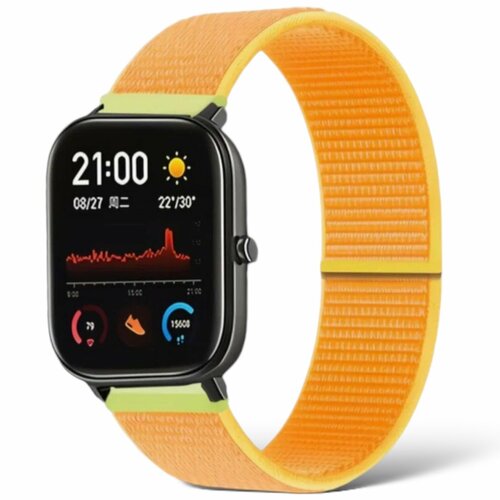 Универсальный нейлоновый Nylon ремешок 20 мм для часов Samsung Galaxy Watch, Huawei Watch, Honor, Xiaomi Amazfit и Garmin, черный