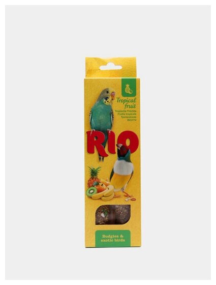 RIO Палочки для волнистых попугайчиков и экзотов с тропическими фруктами, 2х40 г