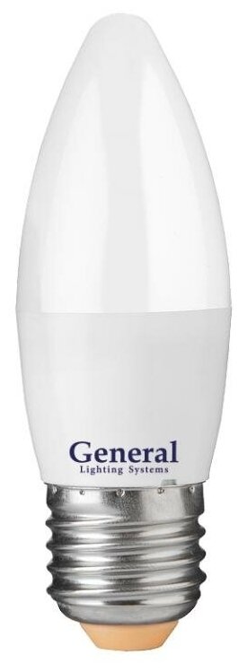 Лампа светодиодная. General GLDEN-CF 12Вт 6500К Е27 свеча(10 шт)