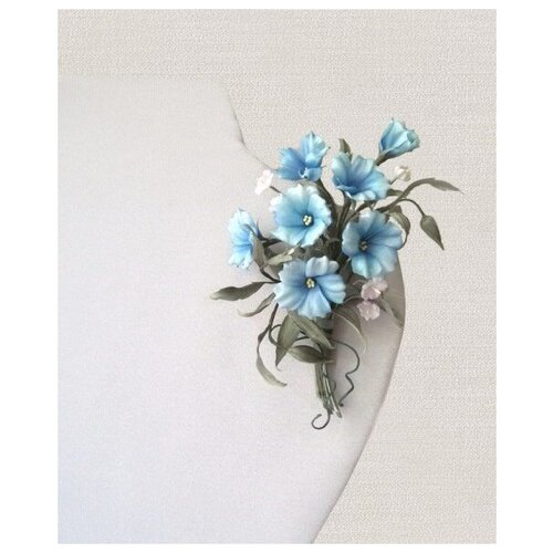 Брошь цветы из ткани букетик 