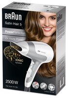 Фен Braun HD 580 Satin Hair 5 белый/серебристый