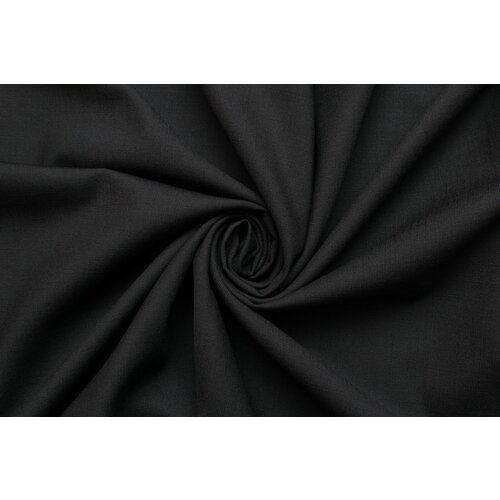 Ткань Шерсть костюмная-стрейч Willi Schmitz чёрная, 260 г/пм, ш158см, 0,5 м