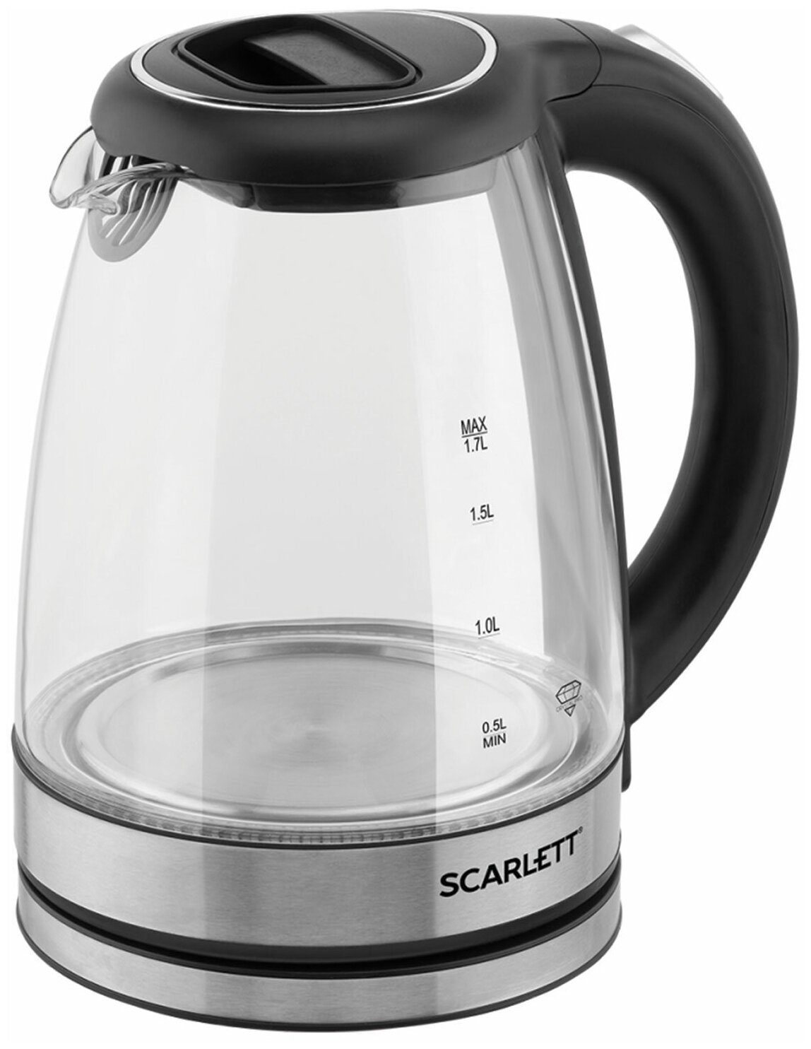 Чайник электрический Scarlett SC-EK27G72, 1.7л, 2000Вт, с подсветкой, стекло/пластик, 329870 - фотография № 1