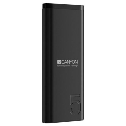 Внешний аккумулятор CANYON PB-53 Power bank 5000mAh Li-poly battery, Black