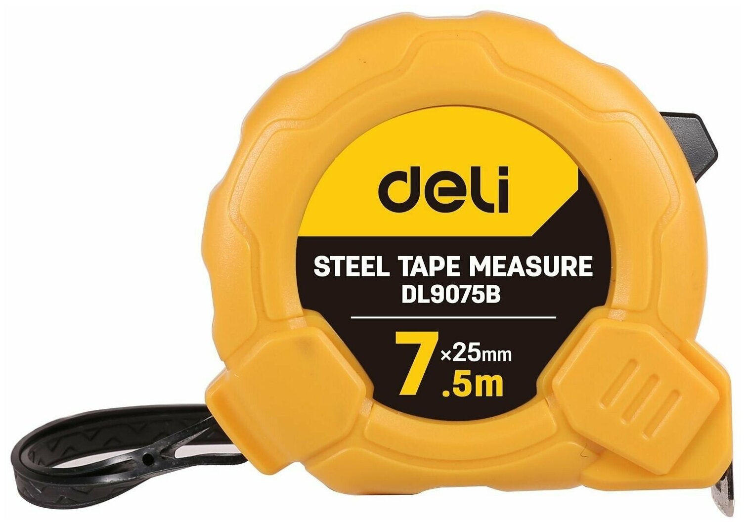 Рулетка Deli DL9075B (7,5м*25мм, метрическая, ударопрочный корпус)