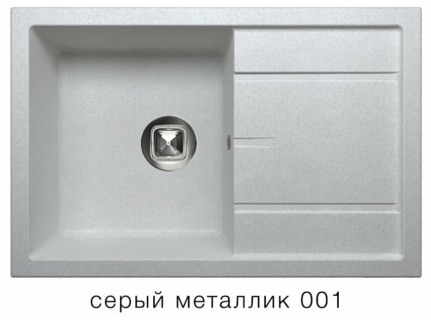 Мойка кухонная TOLERO R 112 Серый металлик № 001