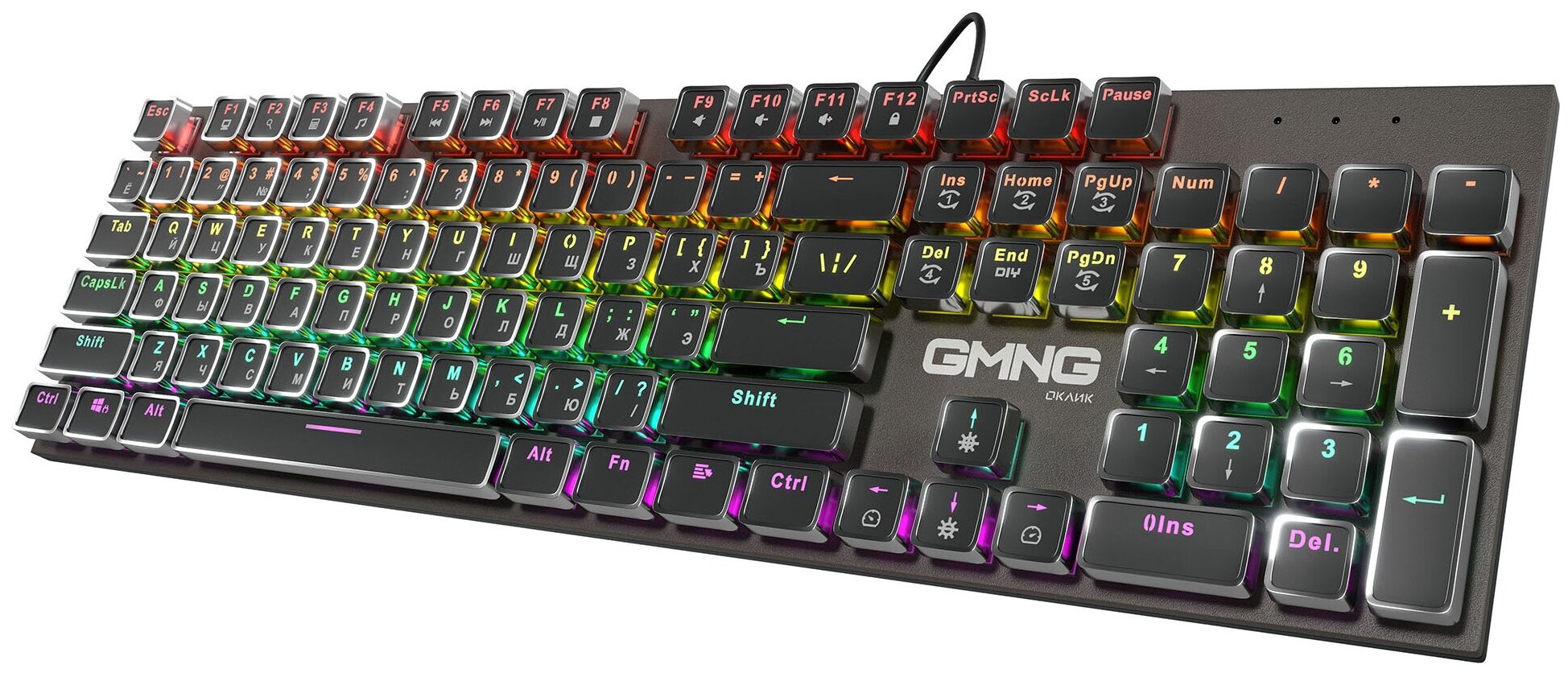 Клавиатура Оклик GMNG 905GK механическая черный USB Multimedia for gamer LED 1680668